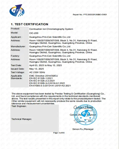 CE TEST REPORT EMC CIC 200