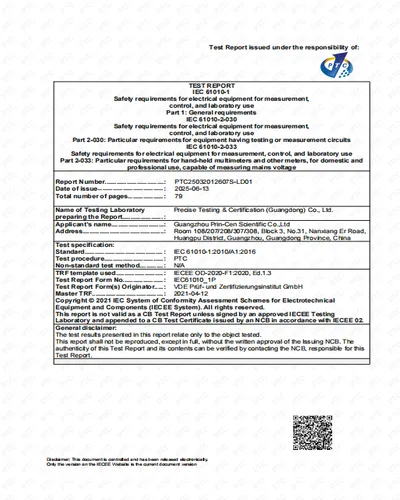Ce Test Report Low Voltage Ultra Trace Cr Vi Analyzer 