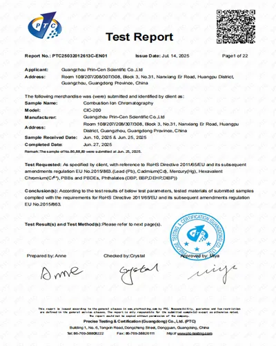 CE TEST REPORT ROHS CIC 200