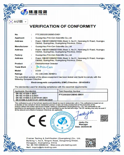 PTC25032012609E EM01 CE EMC EN 61326 1 CERT